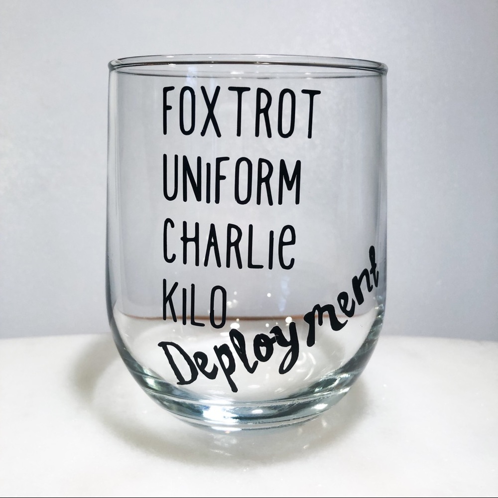 F*ck Deployment Stemless Wine Glass
